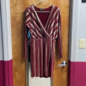 Gold and red long sleeve dress